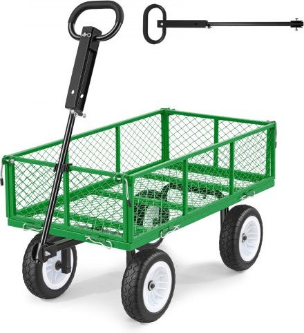 VEVOR Bollerwagen in Grün mit 408,2 kg Tragkraft, Stahl-Gartenwagen mit PU-Reifen, verstellbarem Griff und abnehmbaren Seitenwänden zur Befestigung an ATV oder Traktor - Bild 1