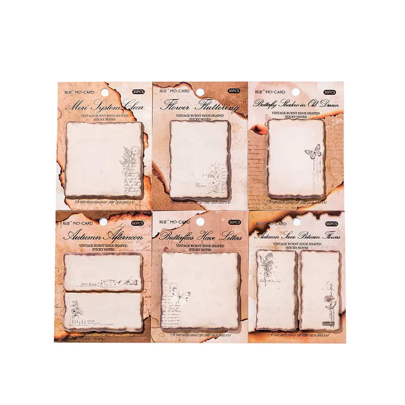 Momo-Pad DIY Dekorationsset mit verbranntem Rand im Vintage-Stil, 6 verschiedene Designs für Collagen und Bastelarbeiten - Bild 5