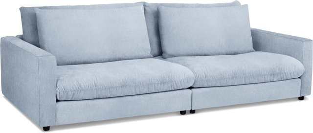 Sofa Sansibar Wangerooge in Blau mit passenden Dekokissen und Stoffbezug - Bild 1