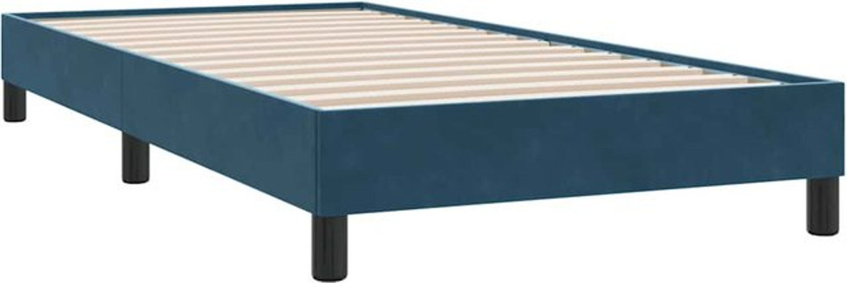 vidaxl Polsterbett aus Samt und Holzwerkstoff in Blau, B/T/H: 80 x 210 cm - Bild 1