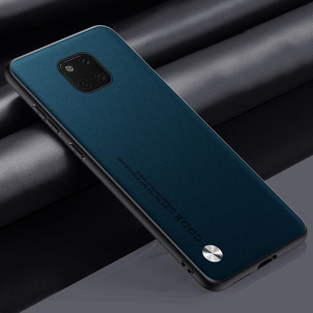 Handyhülle aus PU-Leder für Huawei Mate 20 Pro und Huawei Mate 20 in Blau mit mattem Silikon-Vollschutz - Bild 1