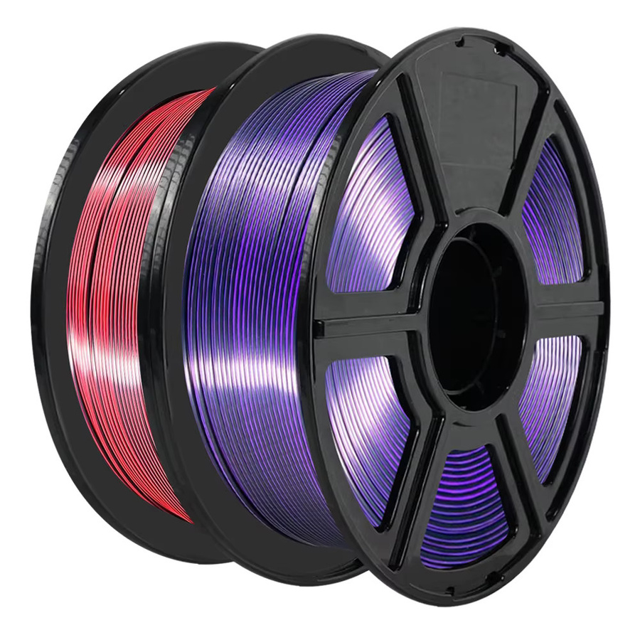 3D Maliang Seiden-Zweifarb-PLA-Filament für FDM-Drucker, 1,75 mm, 250 g, Rot-Schwarz und Schwarz-Lila - Bild 2