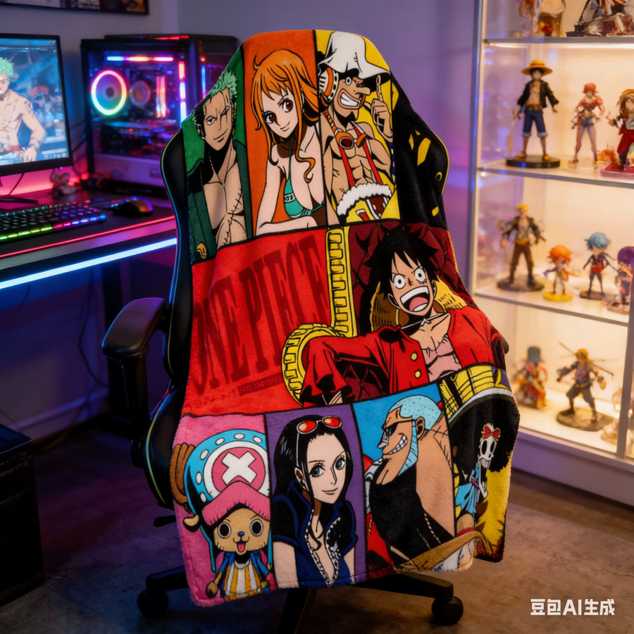 Bandai One Piece Anime Flanell-Decke aus Polyester, superweich und warm, Multicolour - Bild 4