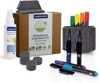 Magnetoplan Whiteboard Essentials Kit Grau mit PRO+ Markern, Wischer, Reiniger, Tray und Magneten - Bild 2