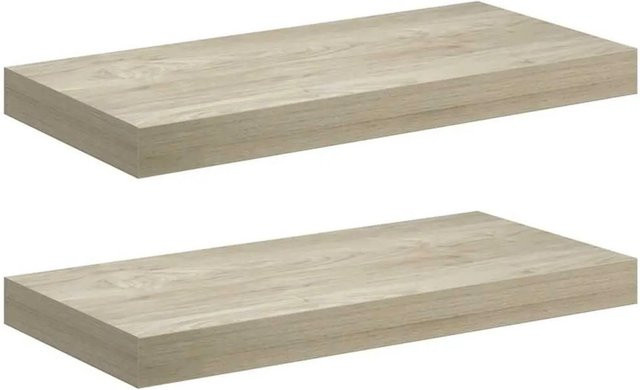 vidaXL Schwebende Wandregale 2er Set Eiche, B: 50 cm, T: 23 cm, H: 3,8 cm - Bild 1