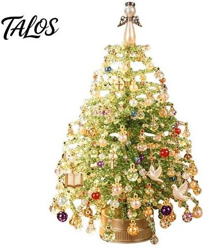 Vogue Wardrobe DIY Perlen-Weihnachtsbaum-Bastelset mit LED-Lichtern, Mehrfarbiges Bastelprojekt für Erwachsene zur Weihnachtsdekoration - Bild 1
