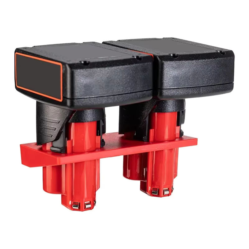 2er-Set Batterie Halter Wandhalterung für Milwaukee 12V Li-Ion Akkus in Rot - Bild 5