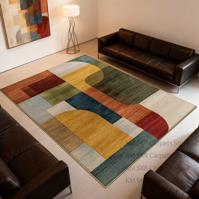 Moderner Geometrie-Teppich von LYAHKAE in Multicolour, waschbar und rutschfest, rechteckig - Bild 1