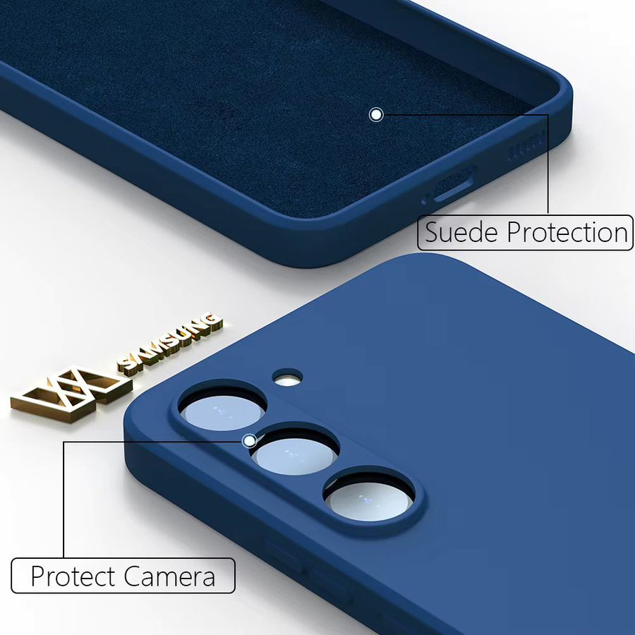 Hochwertige Silikon Schutzhülle für Samsung Galaxy S24 S25 S26 S25 Ultra S24 Plus S23 FE S22 in Schwarz oder Blau - Bild 3