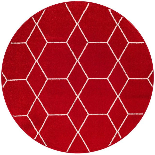 Sanat Teppich Trellis in Rot mit modernem Design, pflegeleicht und strapazierfähig, Breite: 200 cm - Bild 1