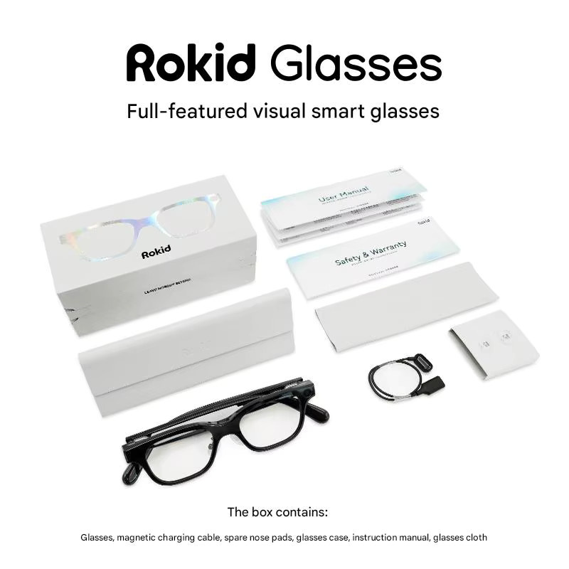 Rokid Visual Brille in Schwarz mit KI-AR-Übersetzung, AI QuickNote, AI-Navigation und AI-Erkennung - Bild 2