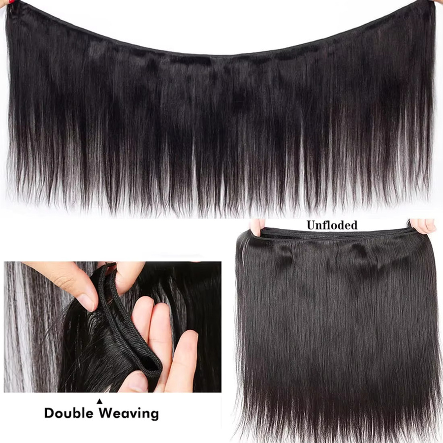 CORIIANA Haarbundles, 100 % Menschenhaar, Bone Straight, 30-34 Zoll - Bild 4
