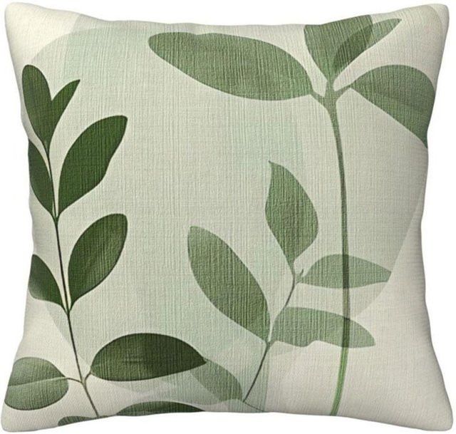 JMG Clothing Kissenbezug mit Blattmuster in Grün, Polyester, B/H: 50 x 50 cm - Bild 1