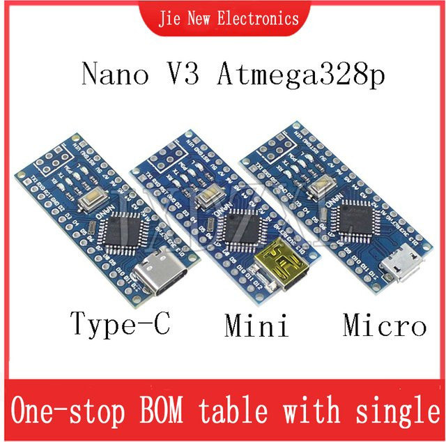 JXDZXL Arduino Nano 3.0 Controller mit ATmega328P und USB-C Anschluss, Blau - Bild 1