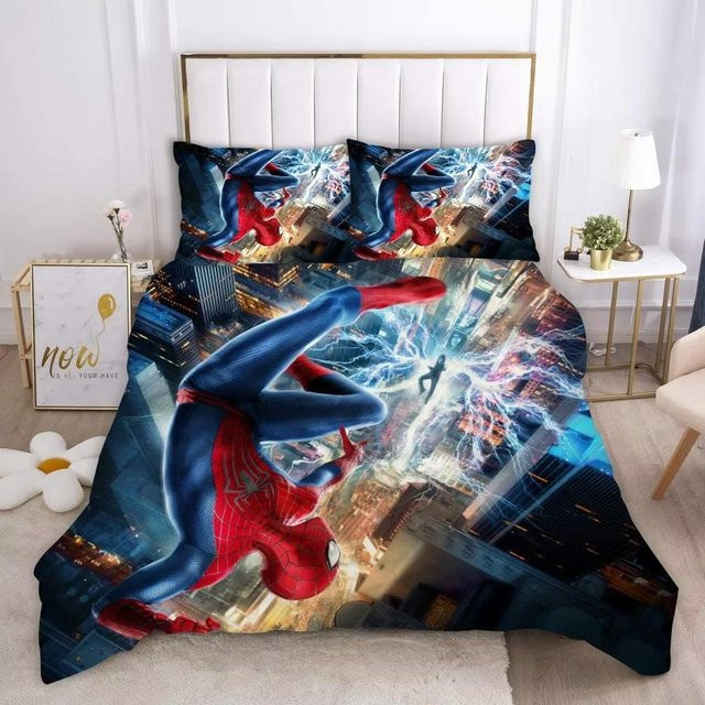 Marvel Comics Spider-Man Anime Bettwäsche-Set aus Polyester, 3-teilig, Mehrfarbig, B/H: 140 x 210 cm - Bild 1