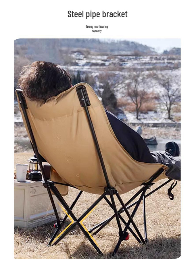 Take One Tragbarer Outdoor- und Bürostuhl mit Liegefunktion in Khaki aus Oxford-Gewebe mit 4-stufigem Beinstützelement und Polsterung - Bild 4
