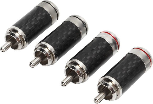 Koogeelife Cinch-Stecker Metall Audio Video Adapter Set, 4 Stück, Schwarz, Länge: 40 mm - Bild 1