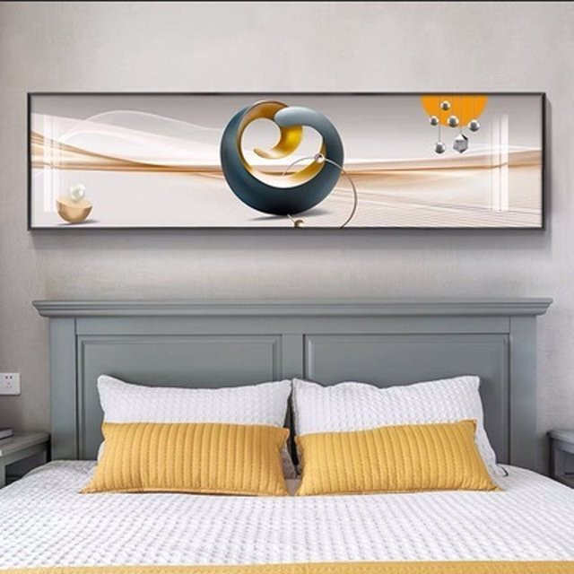 TPFLiving XXL Riesen Luxus Poster Leinwand Abstrakte Linien und Formen in Weiß, Blau, Grau, Silber und Gold, Breite: 40 cm, Höhe: 160 cm - Bild 1