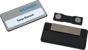 Eichner Kunststoff-Namensschild für Professionals in Schwarz und Silberfarben, Format A4 - Bild 1