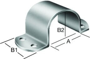 VORMANN Rohrschelle zum Anschrauben aus verzinktem Stahl in Silber, B/T/H: 6,1 x 4,0 x 5,5 cm - Bild 1