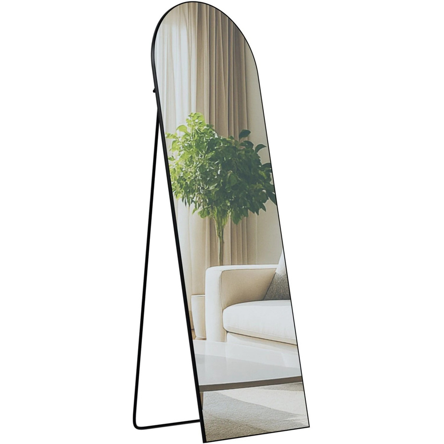 DELUKE Standspiegel MALAGA Ganzkörperspiegel freistehend in Schwarz-matt, B: 50 cm, T: 3 cm, H: 150 cm - Bild 2