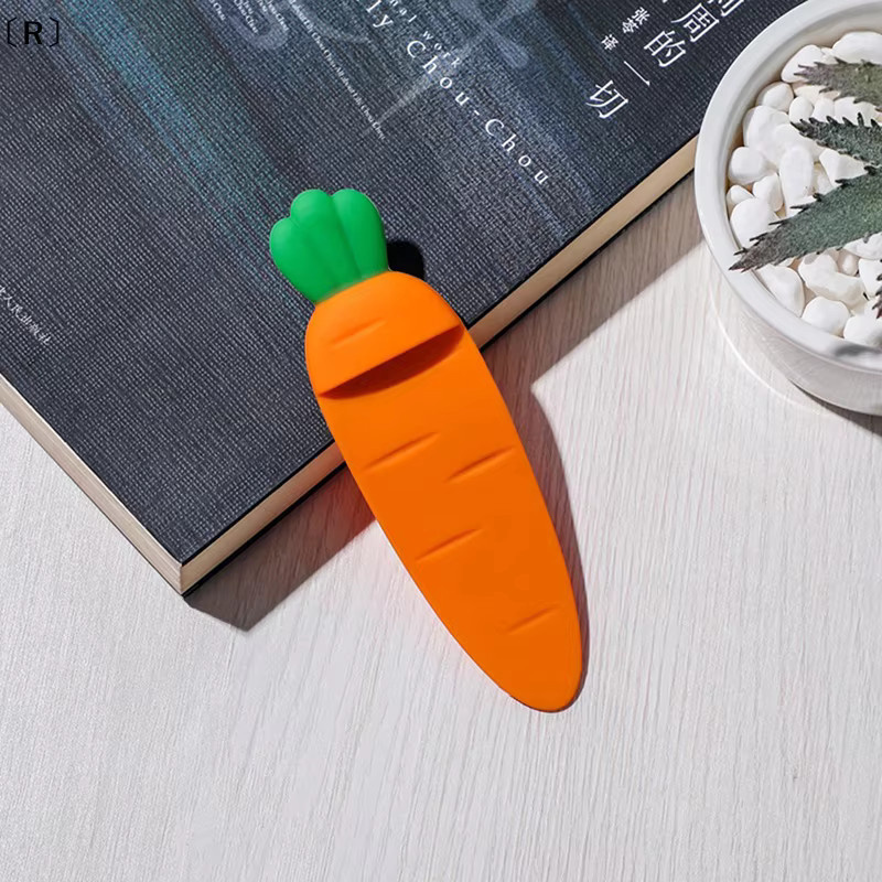 Kawaii Karotten-Lesezeichen aus Silikon in Orange für Schule und Büro - Bild 2