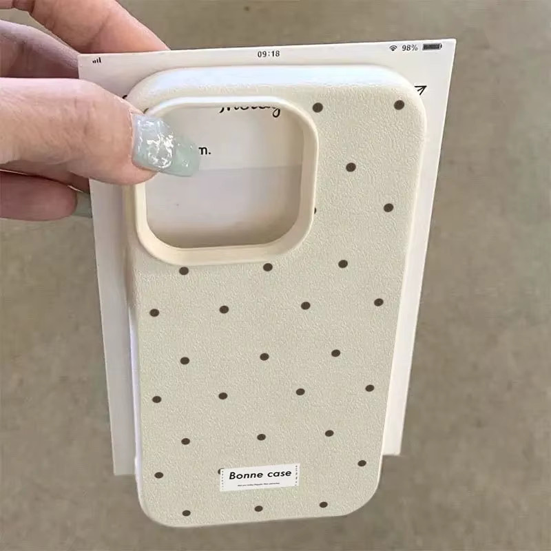Matte Handyhülle mit Polka Dot Design für iPhone 17, 16, 15, 14, 13, 12 Pro Max und weitere Modelle in Grün - Bild 4
