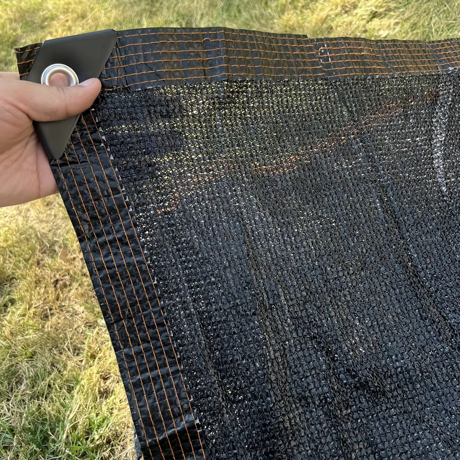 Wetterbeständiges HDPE-Sonnenschutznetz mit 80% Schattierungsrate und verstärkten Ösenkanten in Schwarz - Bild 2