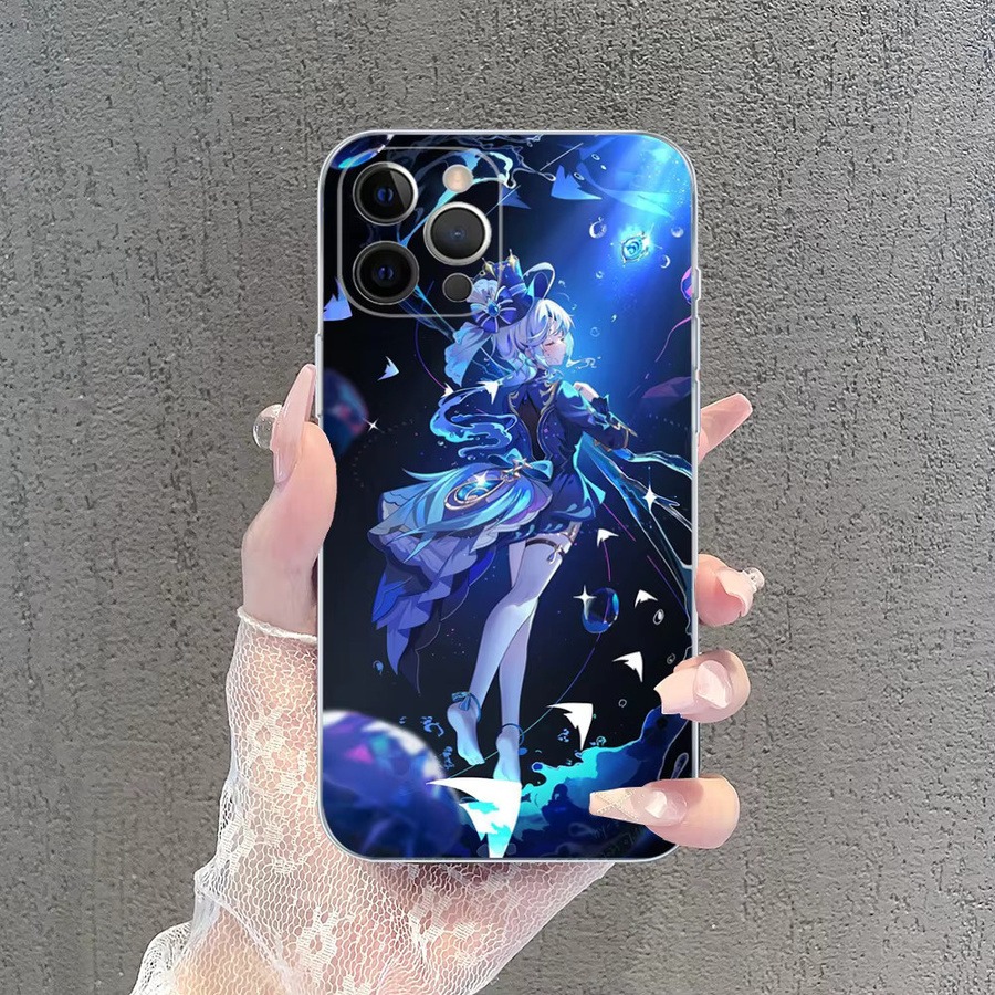 Genshin Impact Furina Handyhülle aus weichem Silikon für iPhone 15 14 13 12 11 Pro Max XR SE Plus - Bild 2