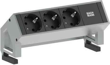 Bachmann DESK 2 Steckdosenleiste mit Eingang GST18i3 in Silber und Grau - Bild 1