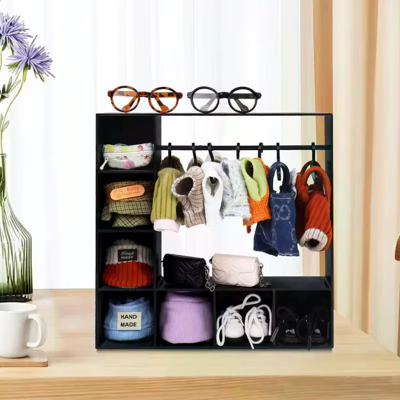 GJCUTE Puppenkleiderschrank, tragbar, mit 10 Kleiderbügeln - Bild 2