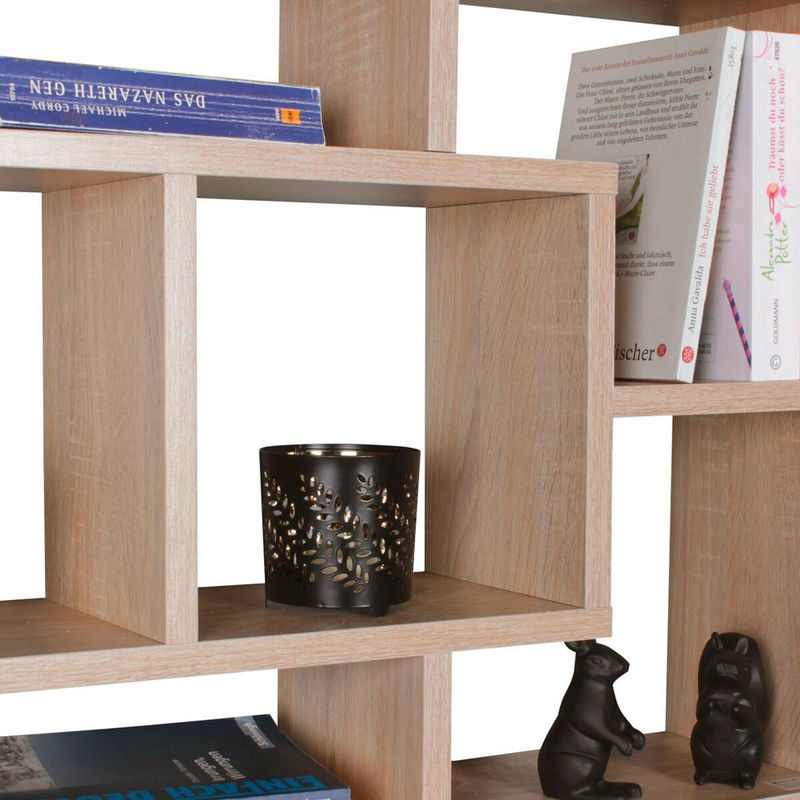 Wandregal Wohnling Eiche Sonoma Nachbildung, Farbe Beige/Braun, B/H/T: 85 x 47,5 x 16 cm - Bild 4