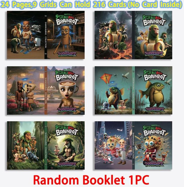 Italienische Brainrot Collection Karten Buch, Sammelkartenset Box Set, grau - Bild 1