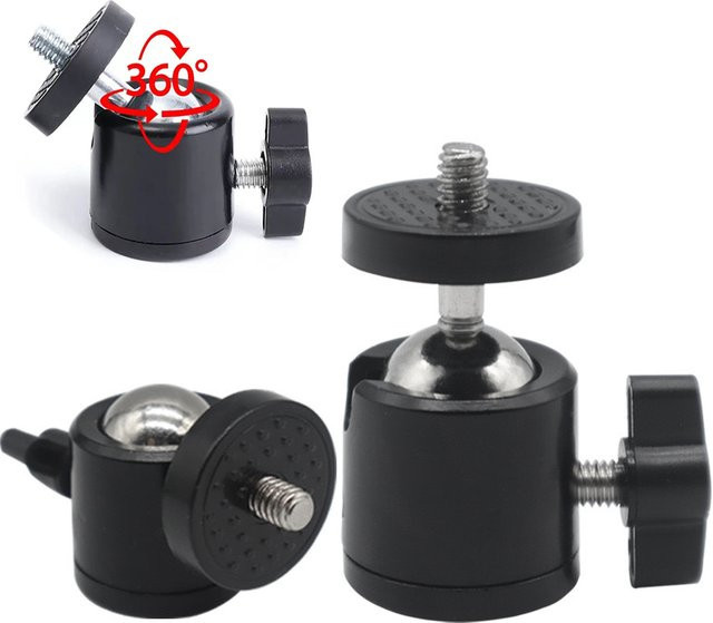 SEamopar Universal Mini Stativ Kugelkopf mit 1/4 Zoll Schraube Adapter in Schwarz für Digital Kamera DSLR und Live Stream Licht Zubehör - Bild 1