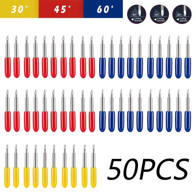 Torise Vinyl-Schneidklingen Set aus Hartmetall in 30°, 45° und 60° für Schneideplotter, Multicolor - Bild 1
