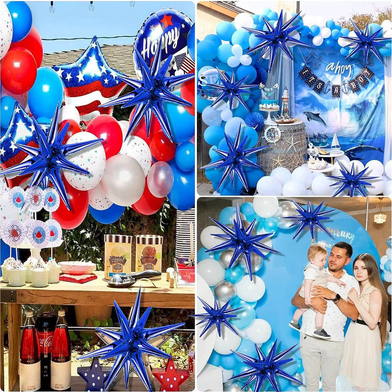 8 Stück blaue Sternballons aus Aluminiumfolie von MicroPlush für Babyparty und Abschlussfeier - Bild 5