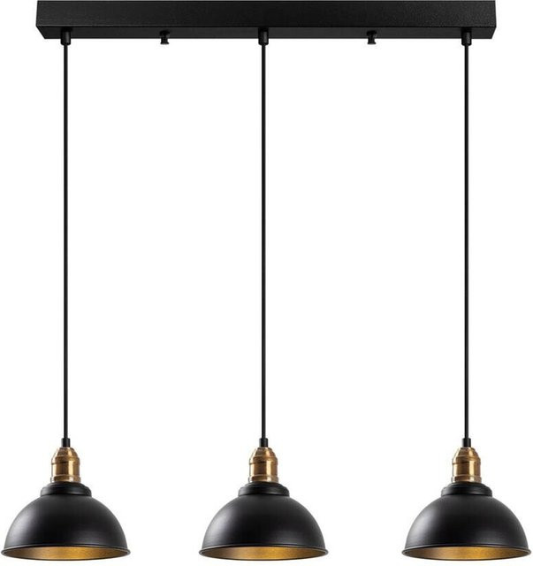 Opviq Pendelleuchte Varzan in Bronze und Schwarz aus Metall mit 3 E27 Fassungen, Höhe: 117 cm, Breite: 21 cm, Tiefe: 21 cm - Bild 1