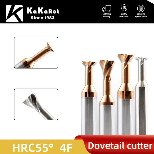 KaKarot Hartmetall-Schwalbenschwanzfräser aus Wolframstahl für CNC-Metallbearbeitung in Silber - Bild 1