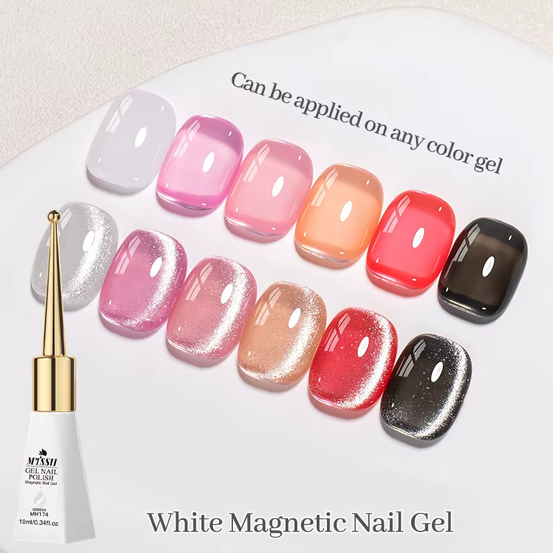 Mtssii Weiße Katze Magnetischer Gel Nagellack, 10 ml, Schimmernd - Bild 3