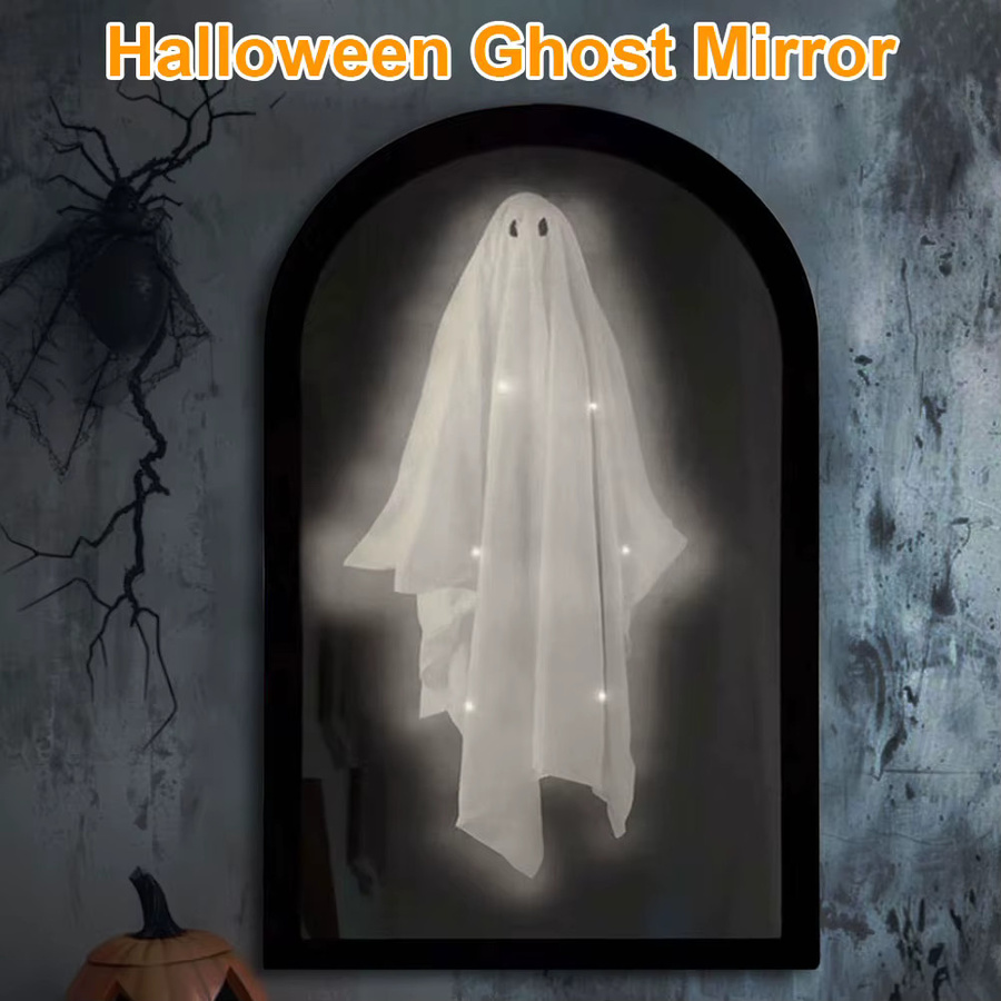 APWIKOGER Halloween-Geisterspiegel mit LED-Nachtlicht in Weiß, B/H: 35 x 20 cm und 50 x 24 cm - Bild 3