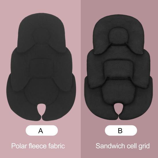 Aiyalei Sitzpolster für Kinderwagen und Autositz aus Fleece, Schwarz - Bild 2