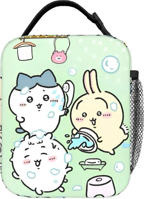 Bandai Chiikawa Hachiware Isolierte Lunchtasche aus Stoff, Auslaufsicher und Wiederverwendbar, Mehrfarbig - Bild 1