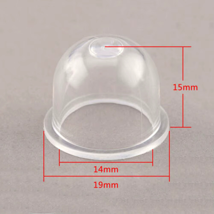 Vibratite Kraftstoff Primer Birne Set 19/22mm Carb Primer Birne Kappe für Vergaser als Ersatzteil für Kettensägen, Gebläse und Trimmer, transparent, 2 Stück - Bild 3