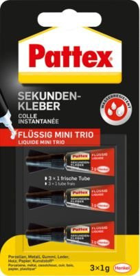 Pattex Mini Trio Flüssig Sekundenkleber farblos 3 x 1 g - Bild 4