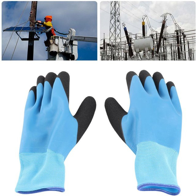 Isolierte Elektrikerhandschuhe von BREYLEE in Blau mit 400 V Spannungsfestigkeit für Isolierungsarbeiten im Bauwesen - Bild 1
