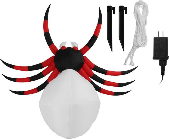 GoolRC Aufblasbare Halloween-Spinne für den Außenbereich mit LED-Licht, Schwarz, Höhe: 240 cm - Bild 1