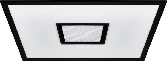 Eglo Bordonara LED-RGB/CCT Deckenleuchte in Schwarz-Weiß, dimmbar mit Fernbedienung, B/B/H: 45 x 45 x 21,5 cm - Bild 1