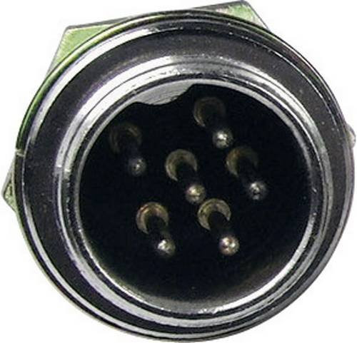 Cliff FC684206 Miniatur-DIN-Rundsteckverbinder Stecker mit 6 Polen, Einbau vertikal, Silber - Bild 1