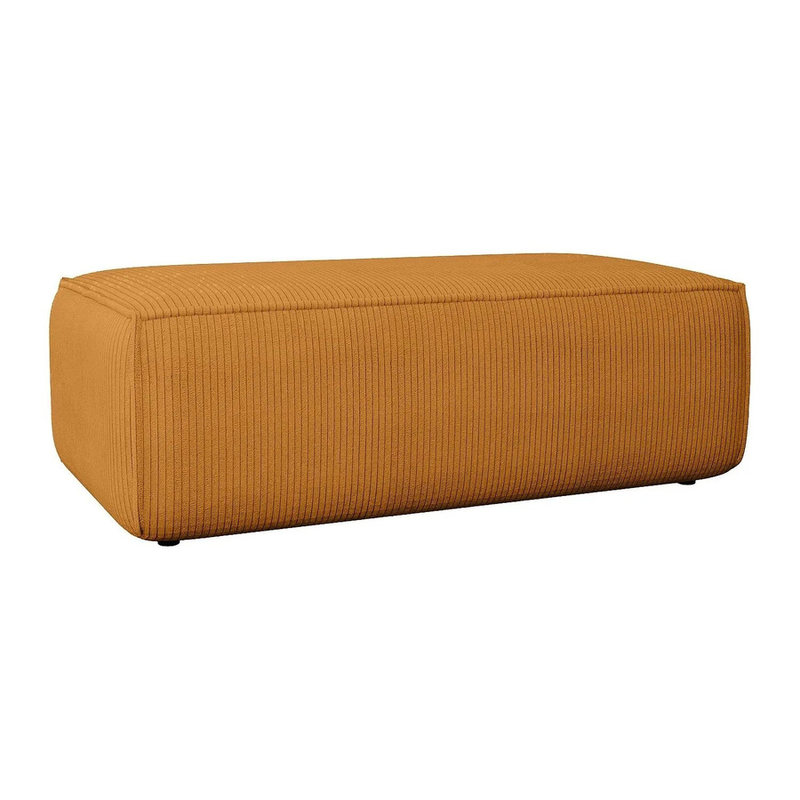 Vente-unique Sitzhocker Amelia in Hellorange mit Cord-Bezug, Breite: 102 cm - Bild 2
