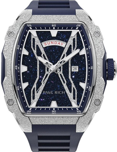 Paul Rich Herrenuhr, Quarz, Edelstahl, 42 mm, Blau, Silikon, 5 ATM - Bild 1